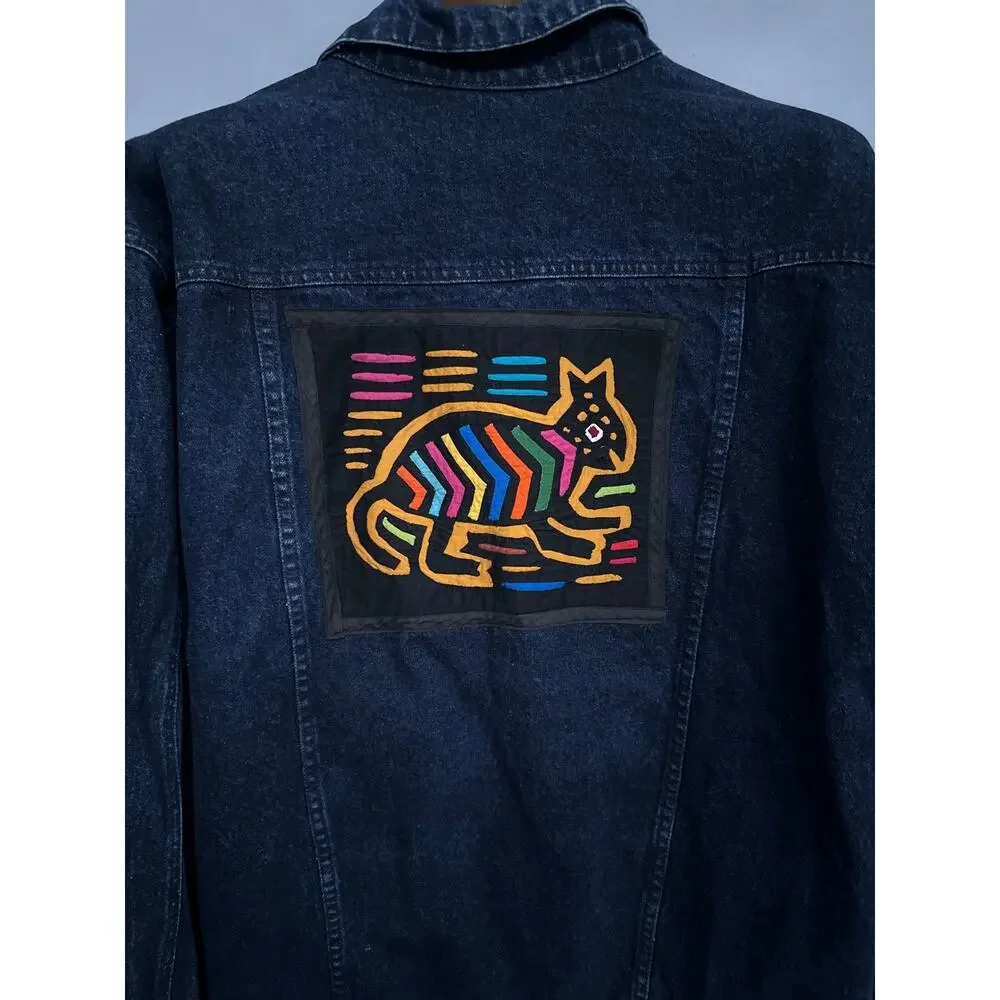 Women’s Geoffrey Hunter Cat Jean Jacket Size 2X - Picture 2 of 7